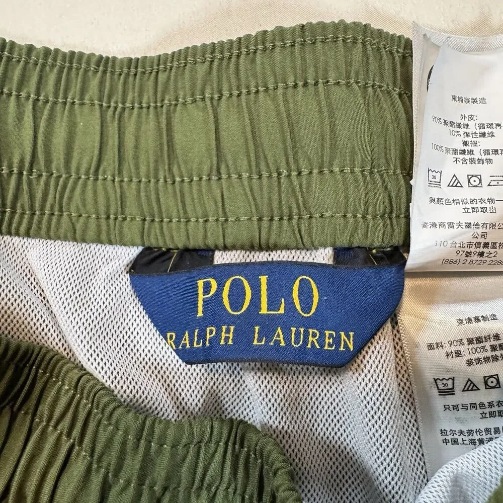 Polo Ralph Lauren Men’s Swim Trunks Olive Green Mesh Lined Drawstring